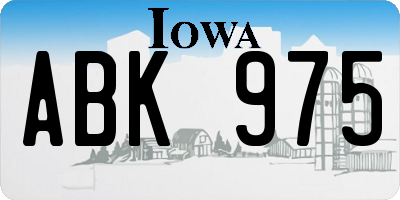 IA license plate ABK975