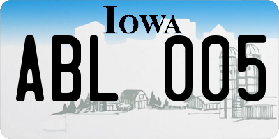 IA license plate ABL005