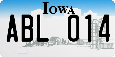 IA license plate ABL014