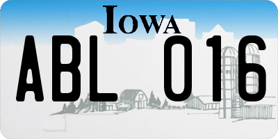 IA license plate ABL016