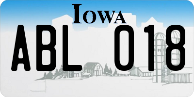 IA license plate ABL018