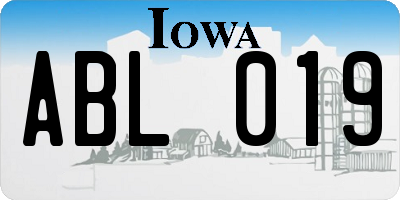 IA license plate ABL019