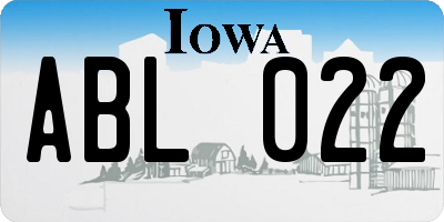 IA license plate ABL022