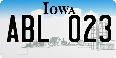 IA license plate ABL023