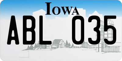 IA license plate ABL035