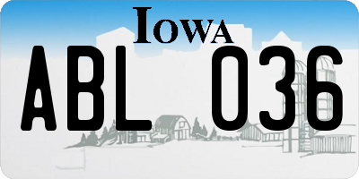 IA license plate ABL036