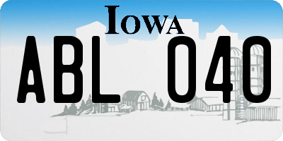 IA license plate ABL040