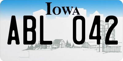 IA license plate ABL042
