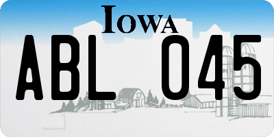 IA license plate ABL045