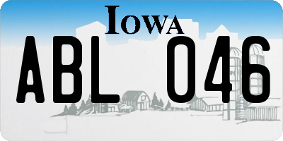 IA license plate ABL046