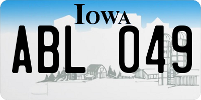 IA license plate ABL049