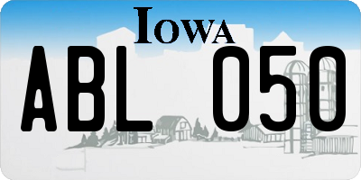 IA license plate ABL050