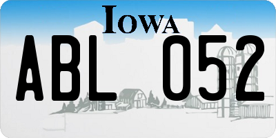 IA license plate ABL052