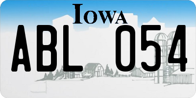 IA license plate ABL054