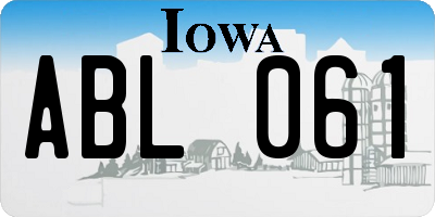 IA license plate ABL061