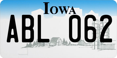 IA license plate ABL062