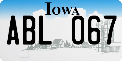 IA license plate ABL067