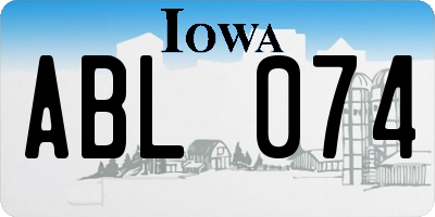 IA license plate ABL074