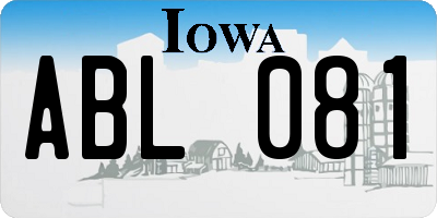 IA license plate ABL081