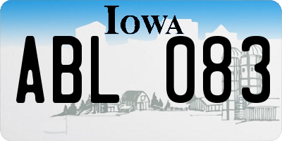 IA license plate ABL083
