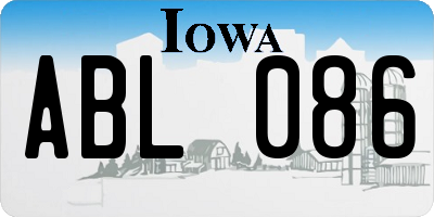IA license plate ABL086