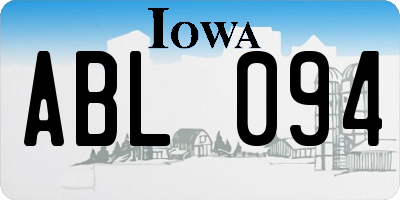 IA license plate ABL094
