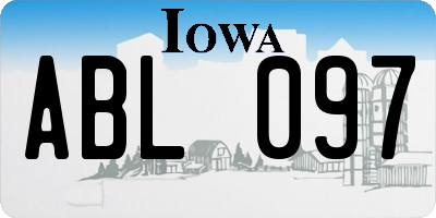 IA license plate ABL097