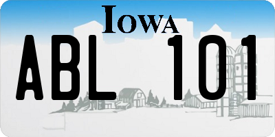 IA license plate ABL101