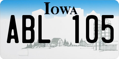 IA license plate ABL105