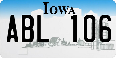 IA license plate ABL106