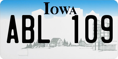 IA license plate ABL109