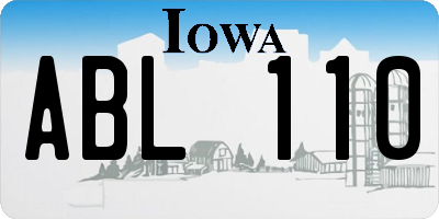 IA license plate ABL110
