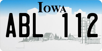 IA license plate ABL112