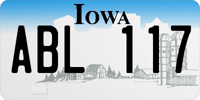 IA license plate ABL117