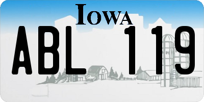 IA license plate ABL119