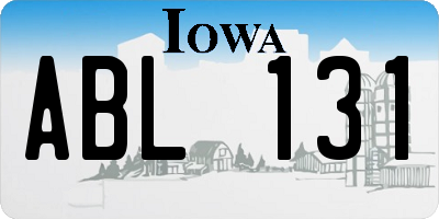 IA license plate ABL131