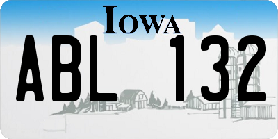 IA license plate ABL132