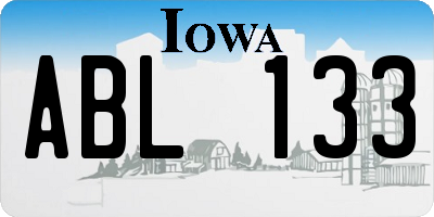 IA license plate ABL133