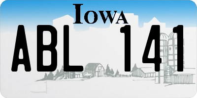 IA license plate ABL141