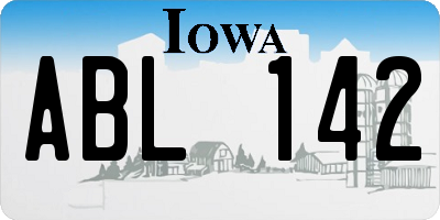 IA license plate ABL142