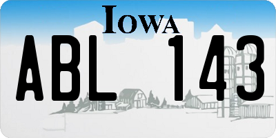 IA license plate ABL143