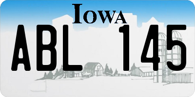 IA license plate ABL145