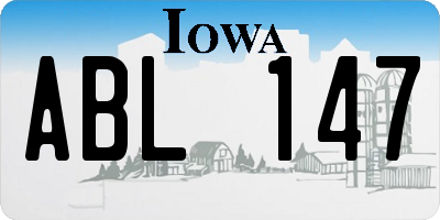 IA license plate ABL147