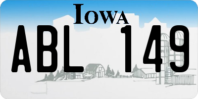 IA license plate ABL149