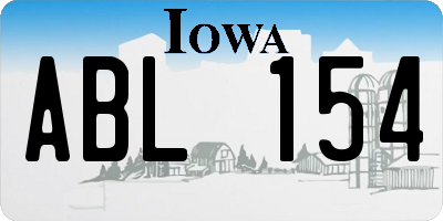 IA license plate ABL154