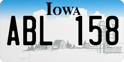 IA license plate ABL158