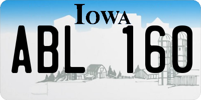 IA license plate ABL160
