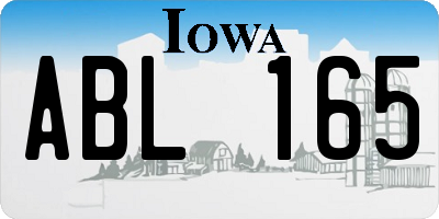 IA license plate ABL165
