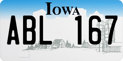 IA license plate ABL167