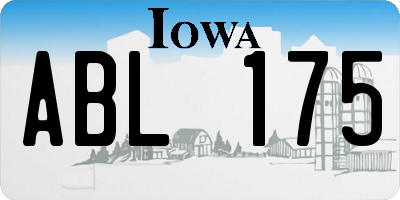 IA license plate ABL175